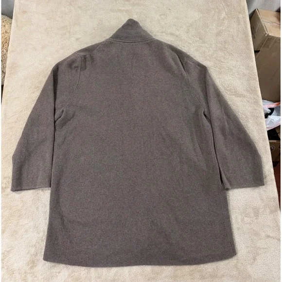 Quince Open Cardigan Women size Large Brown three-quarter sleeves Brown - Picture 4 of 7